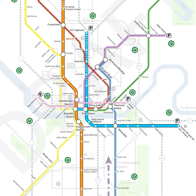Three versions of Austin’s next transit map | Austin on Your Feet
